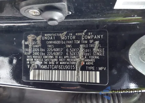 2014 Hyundai Tucson Gls from USA, damaged, VIN KM8JTCAF6EU901515